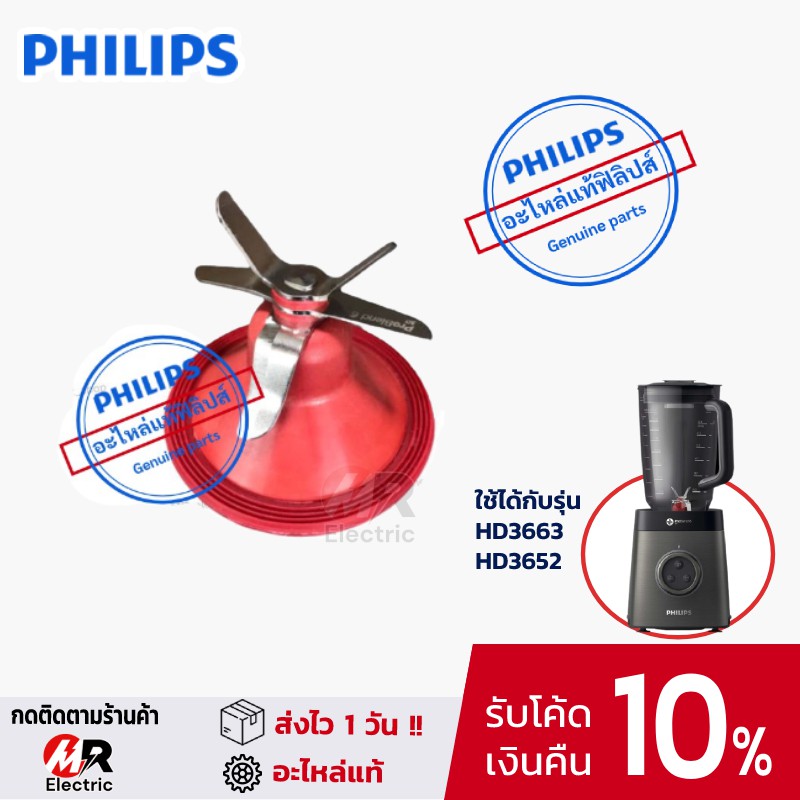 [ของแท้] อะไหล่เครื่องปั่น philips ใบมีด สำหรับ เครื่องปั่น Philips ฟิลิปส์ รุ่น HR3663/HR3652/HR3658