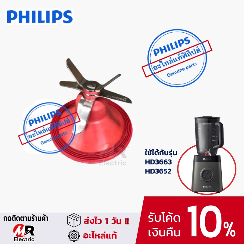 [ของแท้] อะไหล่เครื่องปั่น philips ใบมีด สำหรับ เครื่องปั่น Philips ฟิลิปส์ รุ่น HR3663/HR3652/HR365
