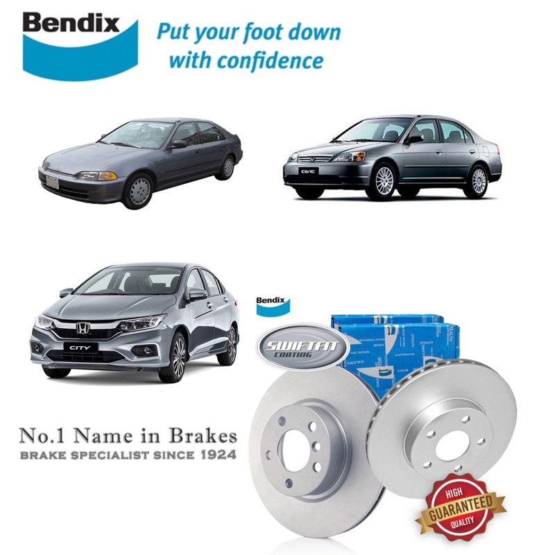 Bendix Swiftfit BR474 โรเตอร์หน้า - Honda City TMO/ Civic SR4/ S5A/ Jazz GE/ Freed (ต่อชิ้น)