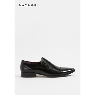 Mac&amp;Gill รองเท้าผู้ชาย แบบสวมทางการและออกงานสีดำหนังวัวแท้ Austin Black Leather Business Classic Shoes Formal and casual