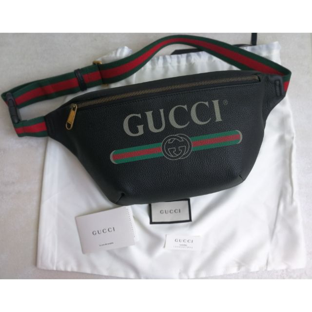 GUCCI Print Leather Belt bag