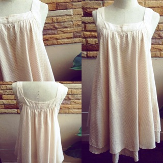 Trapeze Dress สีเหลืองครีม