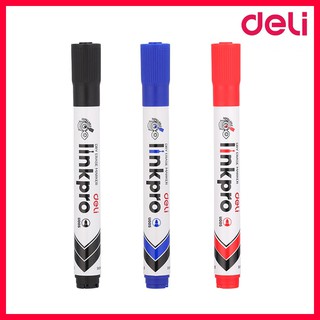 Deli Dry Erase Marker ปากกาไวท์บอร์ดปลอดสารพิษ ไม่มีกลิ่นฉุน 1 ด้าม หมึก สีน้ำเงิน สีดำ สีแดง