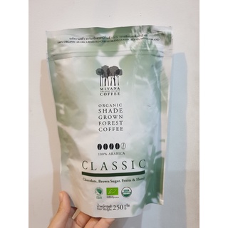 มีวนา คลาสสิกเบลนด์ เมล็ดกาแฟออร์แกนิกอาราบิก้าคั่ว 250 กรัม Mivana Classic Blend Organic Arabica Roasted Coffee Bean 25