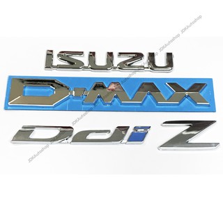 โลโก้ อีซูซุ ดีแม็ก ดีดีไอ แซท Logo ISUZU D-MAX Ddi Z ติดท้ายกระบะ สีโครเมี่ยม สำหรับ อีซูซุ Isuzu D-MAX Ddi Z 2012-2019