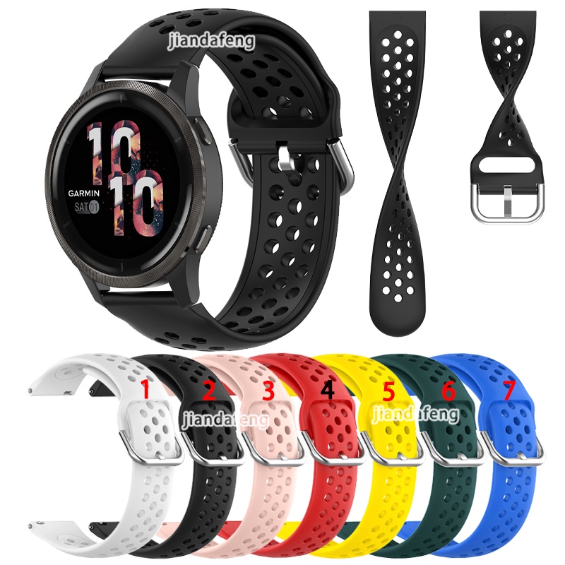 สายนาฬิกาข้อมือซิลิโคน ระบายอากาศ สําหรับ Garmin Venu 2 Plus 43 มม. 45 มม.