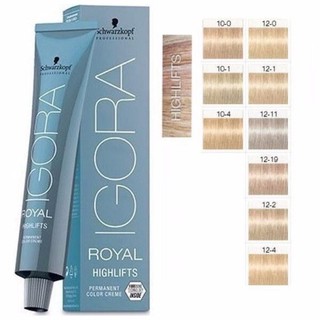 สีย้อมผม Schwarzkopf Igora Royal ยกระดับสีผมและมีไฟเบอร์เพล็ก (ไม่รวมไฮ)