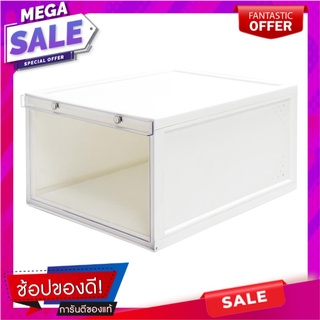 กล่องรองเท้า STACKO MAGNETIC LOCK MONO 28x37x18.3 ซม. สีขาว ที่จัดเก็บรองเท้า SHOE BOX STACKO MAGNETIC LOCK MONO 28X37X1