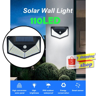 เซ็นเซอร์  110 LED  3โหมด Solar motion sensor light ไฟออก4ทาง