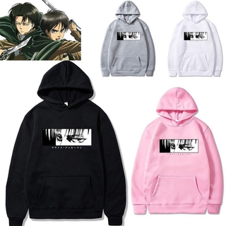 เสื้อกันหนาว แขนยาว มีฮู้ด พิมพ์ลายอนิเมะ Levi Ackerman Attack On Titan Aot