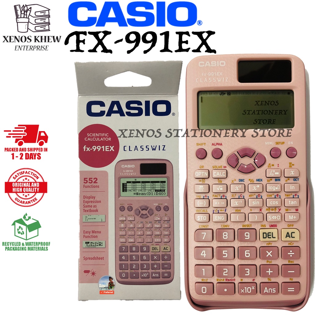 CASIO FX-991EX PK PINK CLASSWIZ SCIENTIFIC CALCULATOR 2-WAY POWER SOLAR/แบตเตอรี่
