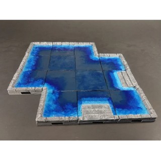 Pool Tiles Set - เซ็ทฉากสระน้ำ สำหรับ Miniature, Boardgame, War game, RPG Game (ยังไม่ลงสี)