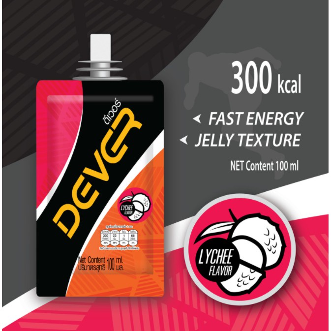 DEVER ดีเวอร์ เจลวิ่ง energygel รส ลิ้นจี่(Lychee)