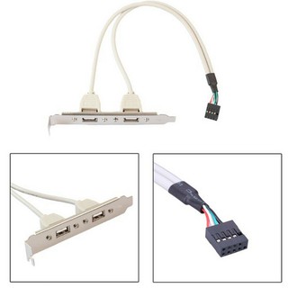 (2หรือ4) Ports USB 2.0 Port Panel Cable Female Screw to Motherboard 9pin Header Panel Mount Cable