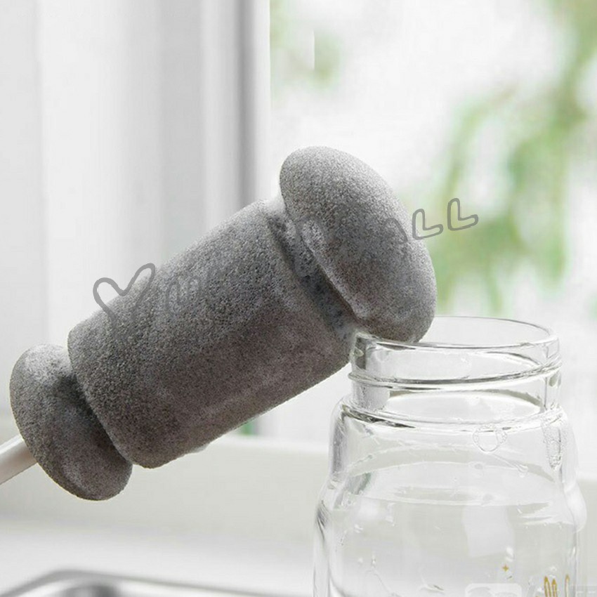 Yuki แปรงฟองน้ำล้างแก้ว ด้ามจับขยาย แปรงล้างขวด  Sponge cup washing brush - รูปที่ 2