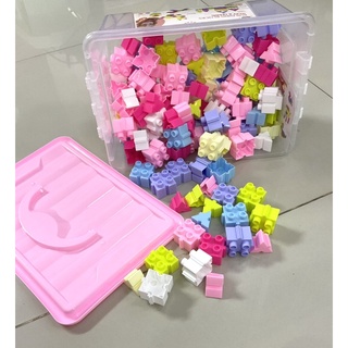 ตัวต่อพลาสติกสร้างสรรค์สีหวาน รูปเรขาคณิต
