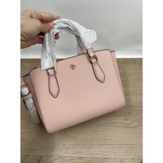 (ผ่อน0%) กระเป๋าสะพายข้าง Tory Burch Emerson Mini Top Zip Tote  64189 สีชมพู pink quartz