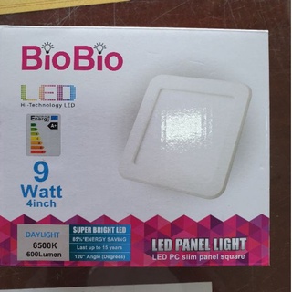 Biobulb ดาวน์ไลท์ led 9w สี่เหลี่ยม แสงขาว ขนาด 4 นิ้ว