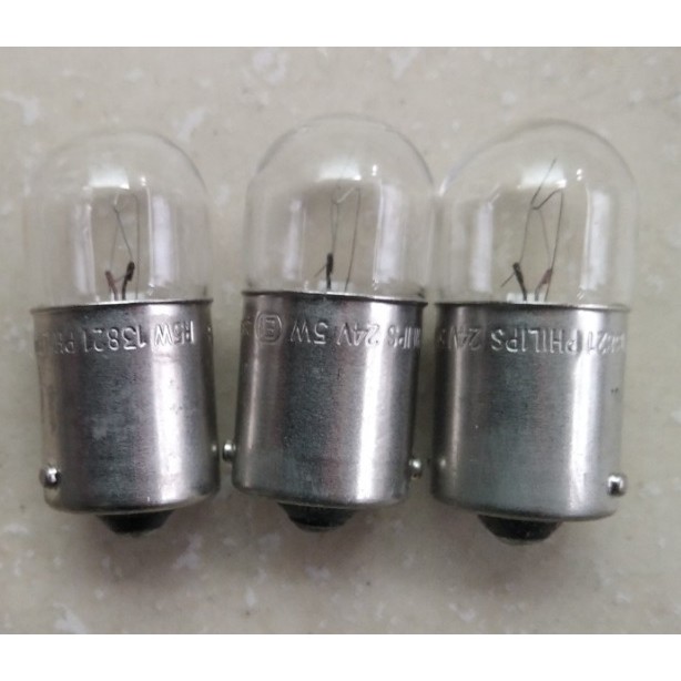 PHILIPS BA15S หลอดไฟไฟเบอร์ 12/24V 5/10W