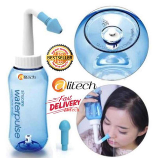 Alitech อุปกรณ์ล้างจมูก WATER PULSE NASAL WASH SYSTEM ขวดล้างจมูกวอเตอร์พัลส์ (สีฟ้า) ขนาดบรรจุ 300 ml