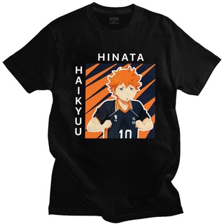 ผ้าฝ้ายคอกลมเสื้อยืดแขนสั้นลําลอง คอกลม ผ้าฝ้าย พิมพ์ลายอนิเมะ Haikyuu Karno Shoyo Hinata สไตล์คลาสสิก สําหรับผู้ชายfrom