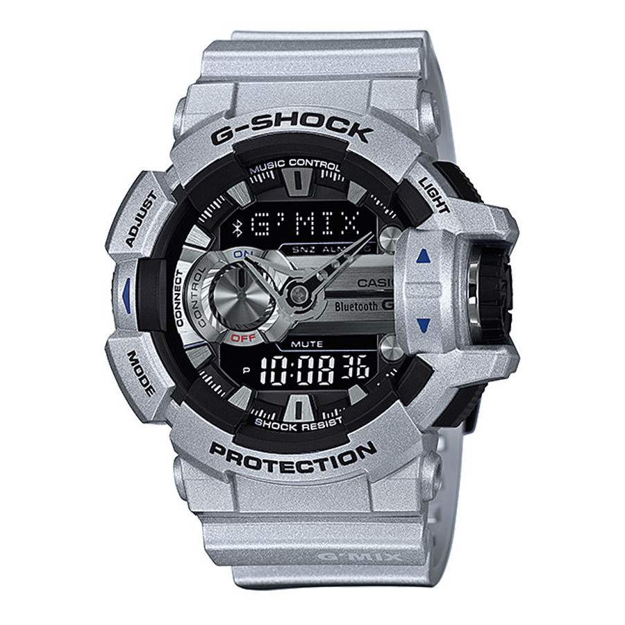 Casio G-Shock นาฬิกาข้อมือผู้ชาย สายเรซิ่น รุ่น G'MIX GBA-400-8B - สีเงิน