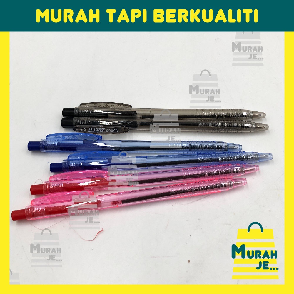 Astar CS800 Ball Point Pen 0.7MM [สีดํา/แดง/น้ําเงิน] [1 ชิ้น] / Astar Ball Pen C800 0.7MM [Hitam/Me