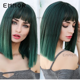 Emmor SS1520 วิกผมไฟเบอร์ ไล่โทนสี สีเขียว สไตล์ยุโรป อเมริกัน ฮาโลวีน คริสต์มาส