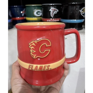 Pladao Collectible NHL Calgary Flames แก้วกาแฟ มัค เซรามิค ลายนูน ทีมฮอกกี้ คัลการีเฟลมส์ 16oz. /500ml.