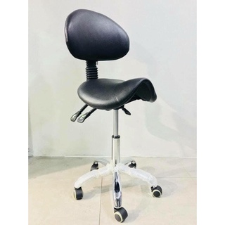 เก้าอี้นั่งสักแบบอานม้ามีพนักผิง  Adjustable Saddle Salon Stool Hydraulic Rolling Chair Massage Tattoo