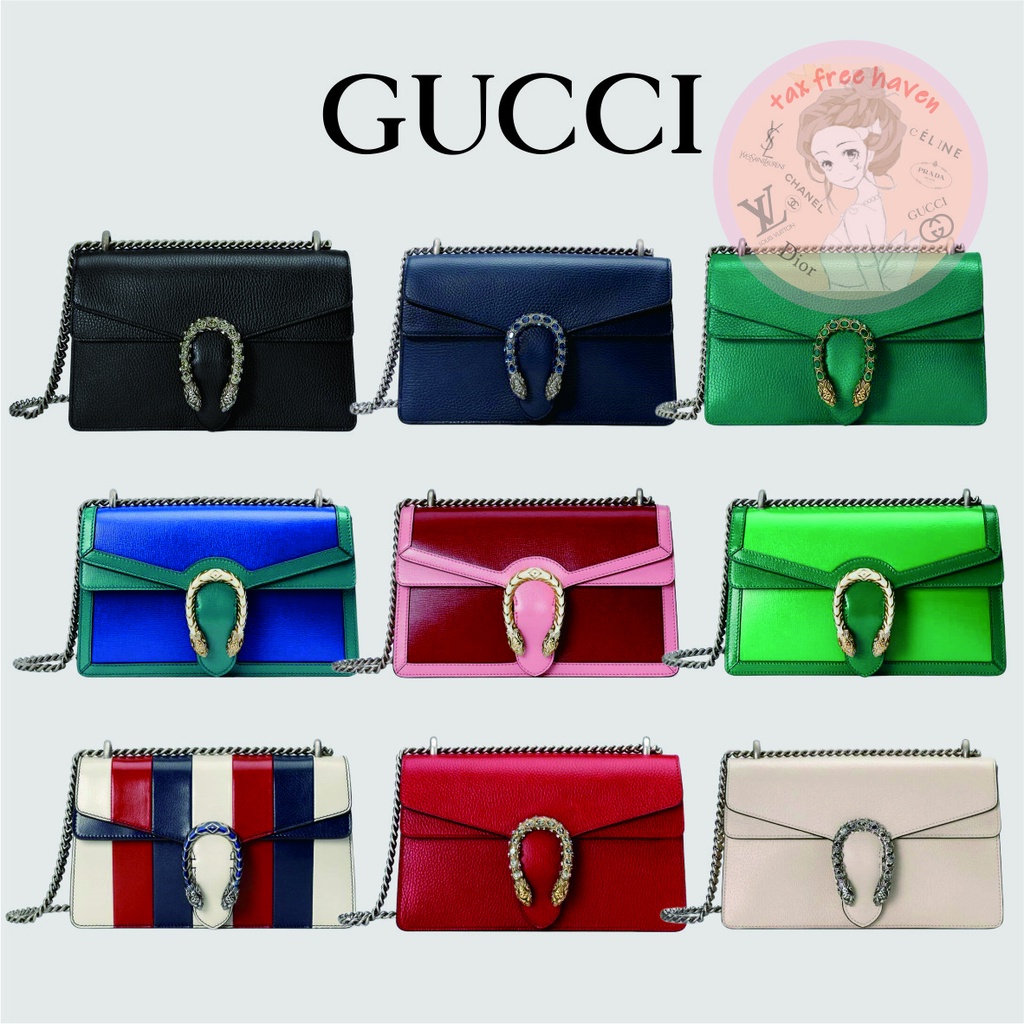 Shopee ถูกที่สุด 🔥ของแท้ 100% 🎁 Brand New Gucci Dionysus Small Leather Shoulder Bag