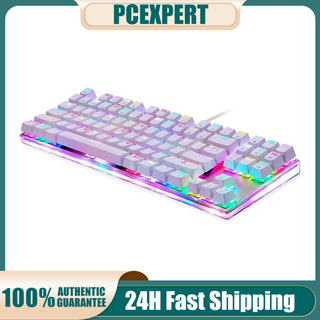 PCER  MOTOSPEED K87S Mechanical Keyboard Gaming Keyboard คีย์บอร์ดเกม แบบมีสาย USB ติดไฟ LED RGB Backlit พร้อมปุ่ม 87 ปุ่ม