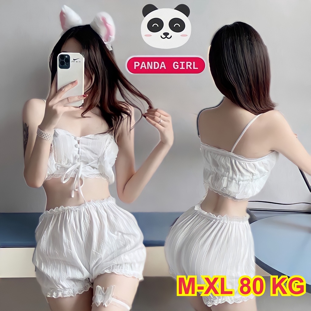 ชุดนอนเสื้อกางเกง แบบผ้าฝ้าย ขาสั้น สายเดี่ยวปรับได้ P-021 ขายส่ง