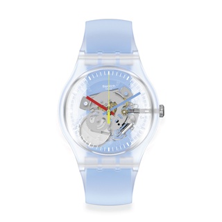 Swatch นาฬิกาผู้ชาย CLEARLY BLUE STRIPED รุ่น SUOK156