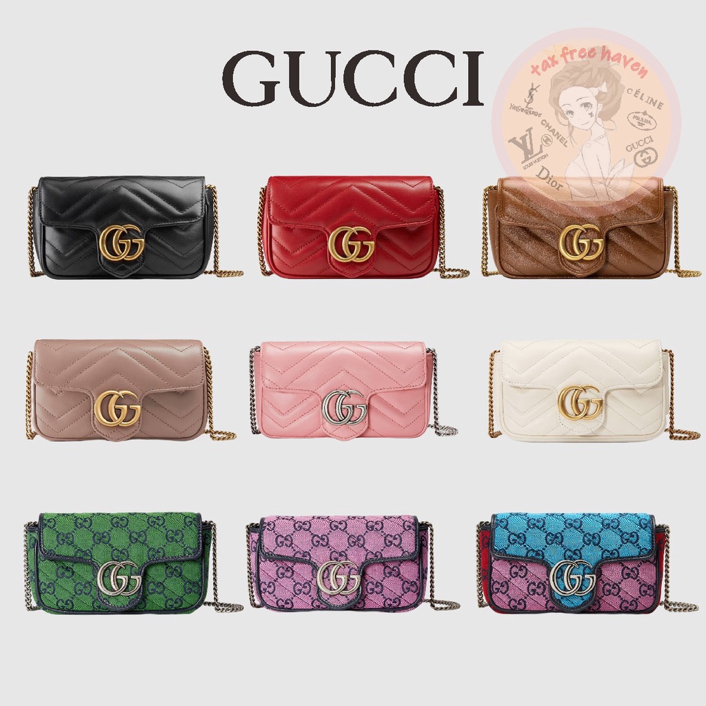 Shopee ถูกที่สุด 🔥ของแท้ 100% 🎁 Brand New Gucci GG Marmont Collection Super Mini Bags - กระเป๋าสะพาย - สินค้าขายดี