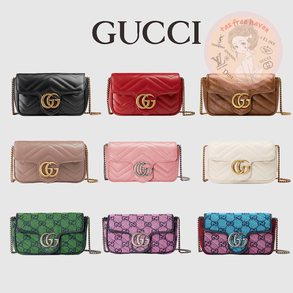 Shopee ถูกที่สุด 🔥ของแท้ 100% 🎁 Brand New Gucci GG Marmont Collection Super Mini Bags - กระเป๋าสะพาย