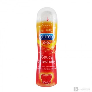 **ไม่ระบุหน้ากล่อง** เจลหล่อลื่น Durex Play Saucy Strawberry 50 ml. ดูเร็กซ์ เพลย์ สตรอเบอร์รี่