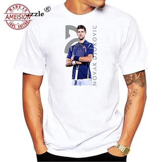 เสื้อผ้าผชเสื้อยืด พิมพ์ลายโลโก้กราฟฟิค Novak Djokovic สีดํา แฟชั่นสําหรับผู้ชายS-5XL