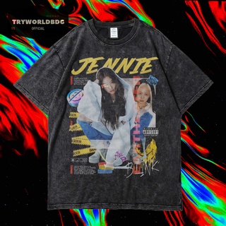 เสื้อยืดพิมพ์ลายแฟชั่น เสื้อยืด พิมพ์ลาย Tryworldbdg OFFICIAL "JENNIE" | เสื้อยืด ซักได้ | หินล้างทําความสะอาด | เสื้อยื