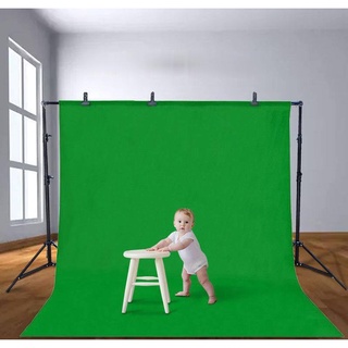 ผ้าพื้นหลังกรีนสกรีน Green Screen【ไม่รวมโครงฉาก มี 2ขนาดให้เลือก】ฉากพื้นหลังสีเขียว สำหรับสตูดิโอ เมตร ส่งไว