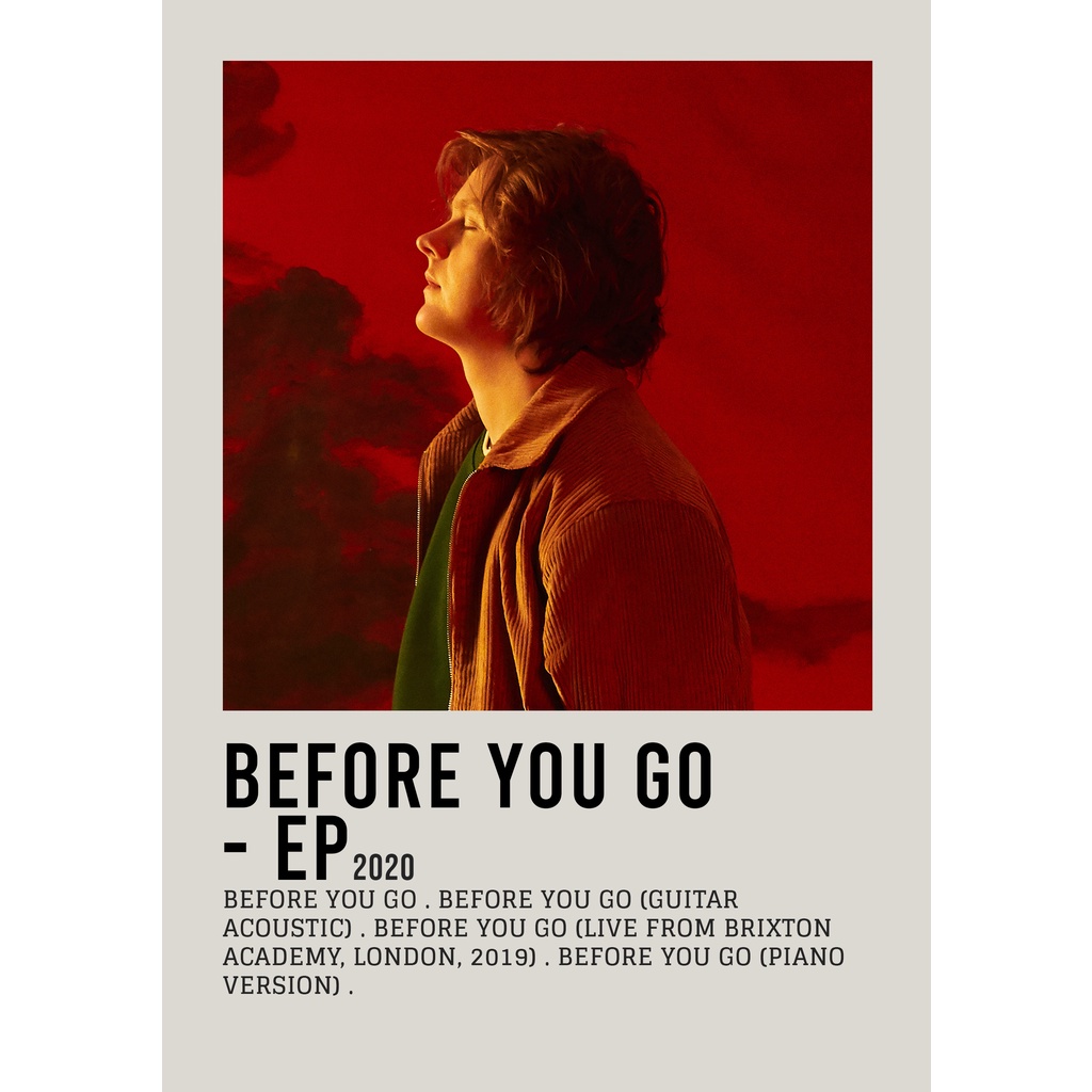 อัลบั้มปกโปสเตอร์ Before You Go - EP โดย ​Lewis Capaldi นักร้องชื่อดังสําหรับห้อง/ผนัง