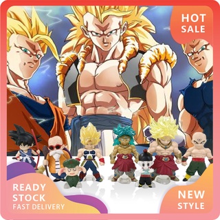 Yxsb- โมเดลฟิกเกอร์ PVC รูปการ์ตูนดราก้อนบอล Super Saiyan Son Goku ขนาดเล็ก สําหรับเก็บสะสม ตั้งโต๊ะ 8 ชิ้น