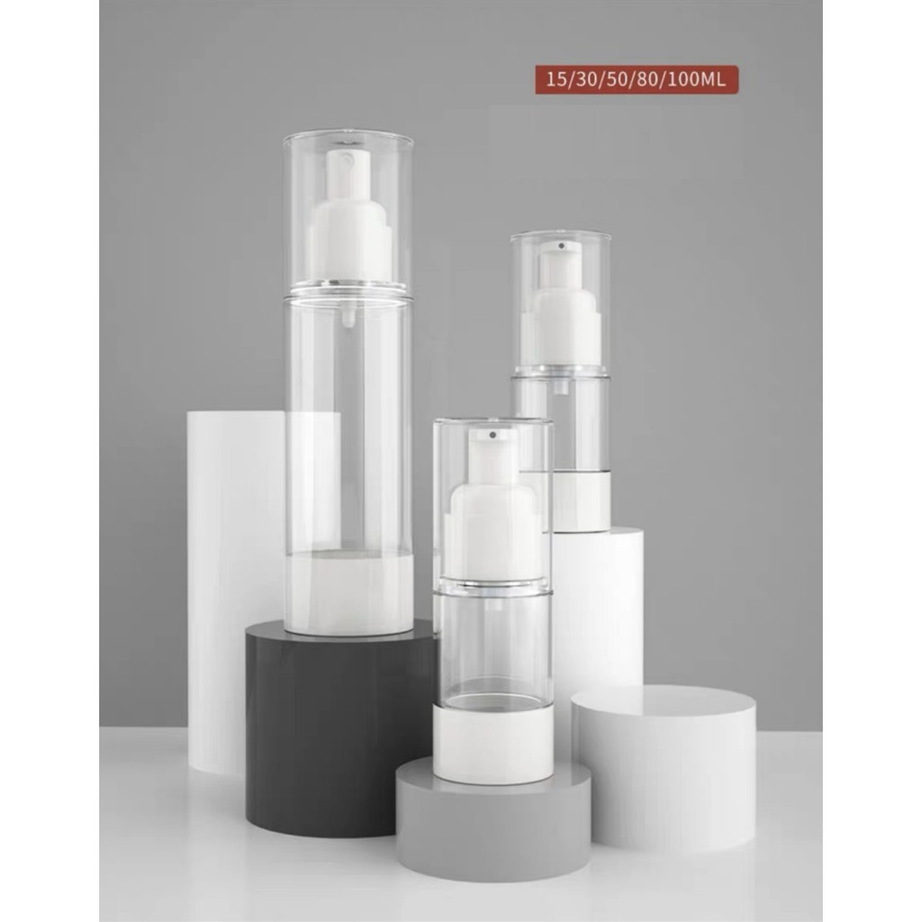 (ขั้นต่ำ 5 ขวด)ขวดปั๊มสูญญากาศ 5/10/15ml. ขวดแบ่ง ขวดแบ่งพกพา ขวดสูญญากาศ