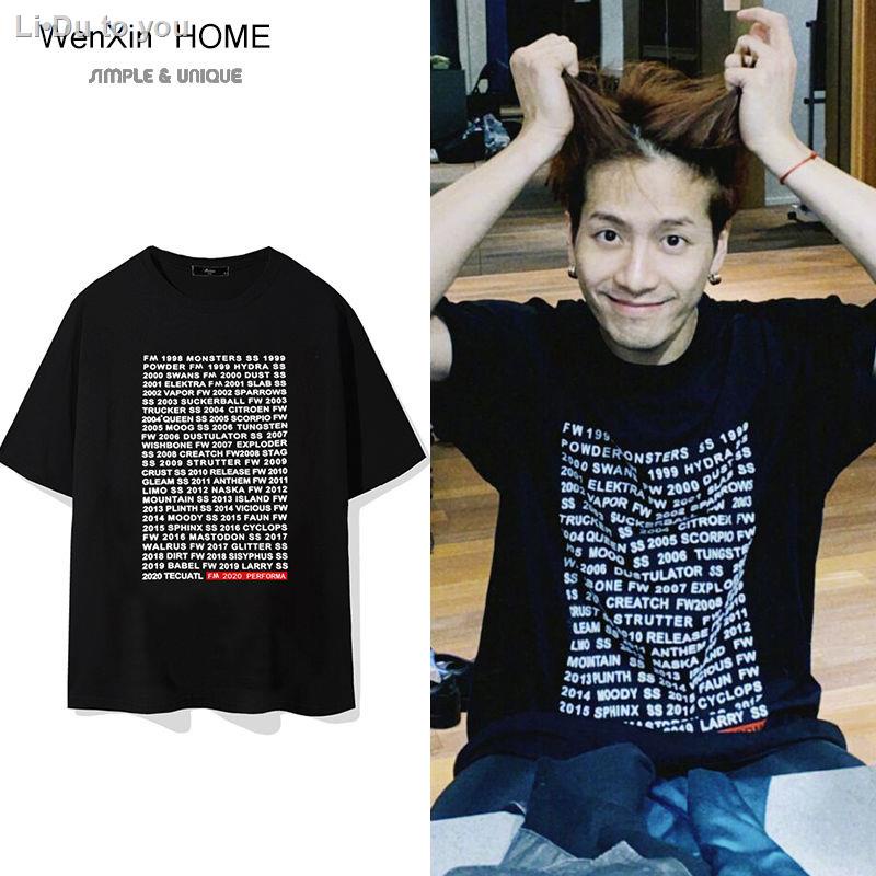 เสื้อยืดผ้าฝ้ายพิมพ์ลาย【TEAM WANG】【Wang Jiaer วรรคเดียวกัน】♙ↂ♦Wang Jiaer เดียวกัน high street เสื้อผ