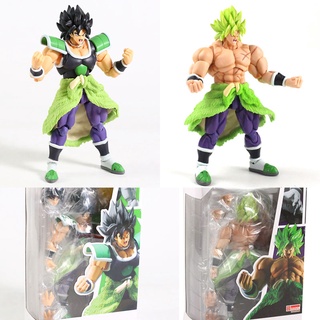 ฟิกเกอร์ Dragon Ball Z Super Saiyan Broly SHF Super 4 Broli ขยับข้อต่อได้ สีดํา สีเขียว ของเล่นสําหรับเด็ก