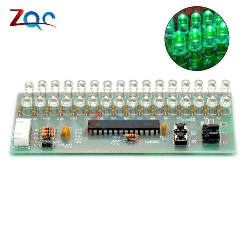 บอร์ดขยายเสียง VU Meter Level Indicator 16 LED แบบช่องคู่