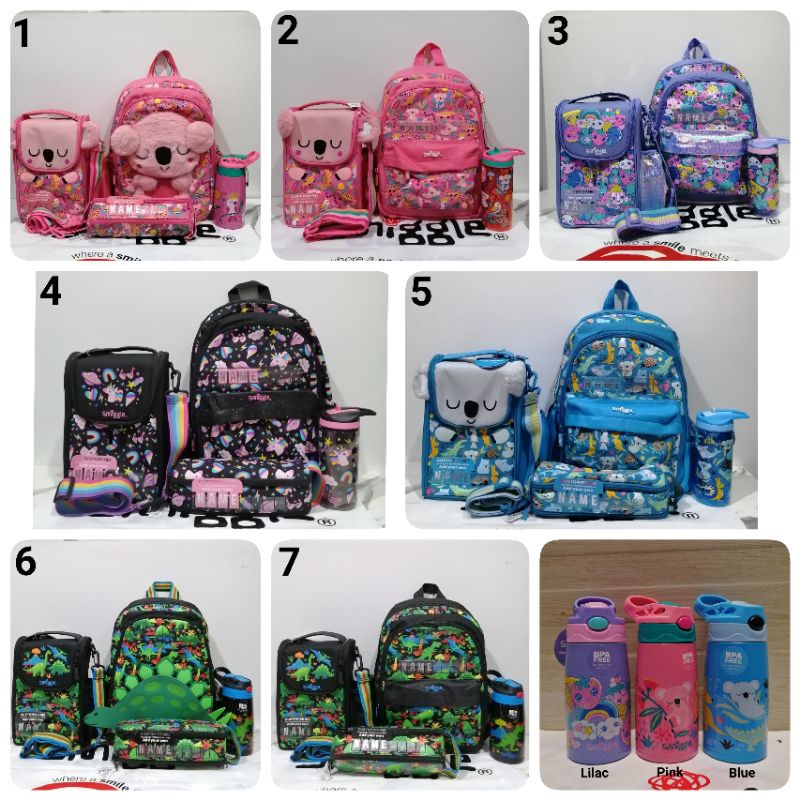 Smiggle junior LMATES/Lilmates koala unicorn lilac กระเป๋า สีชมพู สําหรับเด็กอนุบาล