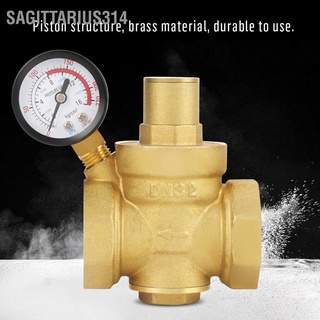 Sagittarius314 BSP DN32 Brass Water Pressure Reducing Valve with Adjustable Gauge Flow