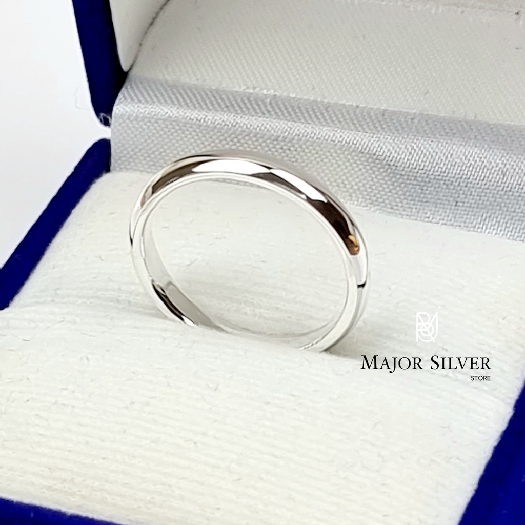 แหวนกว้าง3มิล / เงินแท้ 92.5% สไตล์คลาสสิค ใส่ได้ ชาย หญิง แหวนเงินแท้ 100 : E-TP-Ri3/1.7