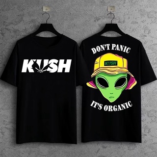 เสื้อแฟชั่นผญ - KUSH สตรีทแวร์แขนสั้นเสื้อยืดฮิปฮอป Unisex ถนนสูงแฟชั่นผ้าฝ้ายเสื้อยืด KUSH